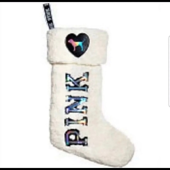 🆕 PINK LOGO VERY CUTE HOLIDAY STOCKING - Picture 1 of 3